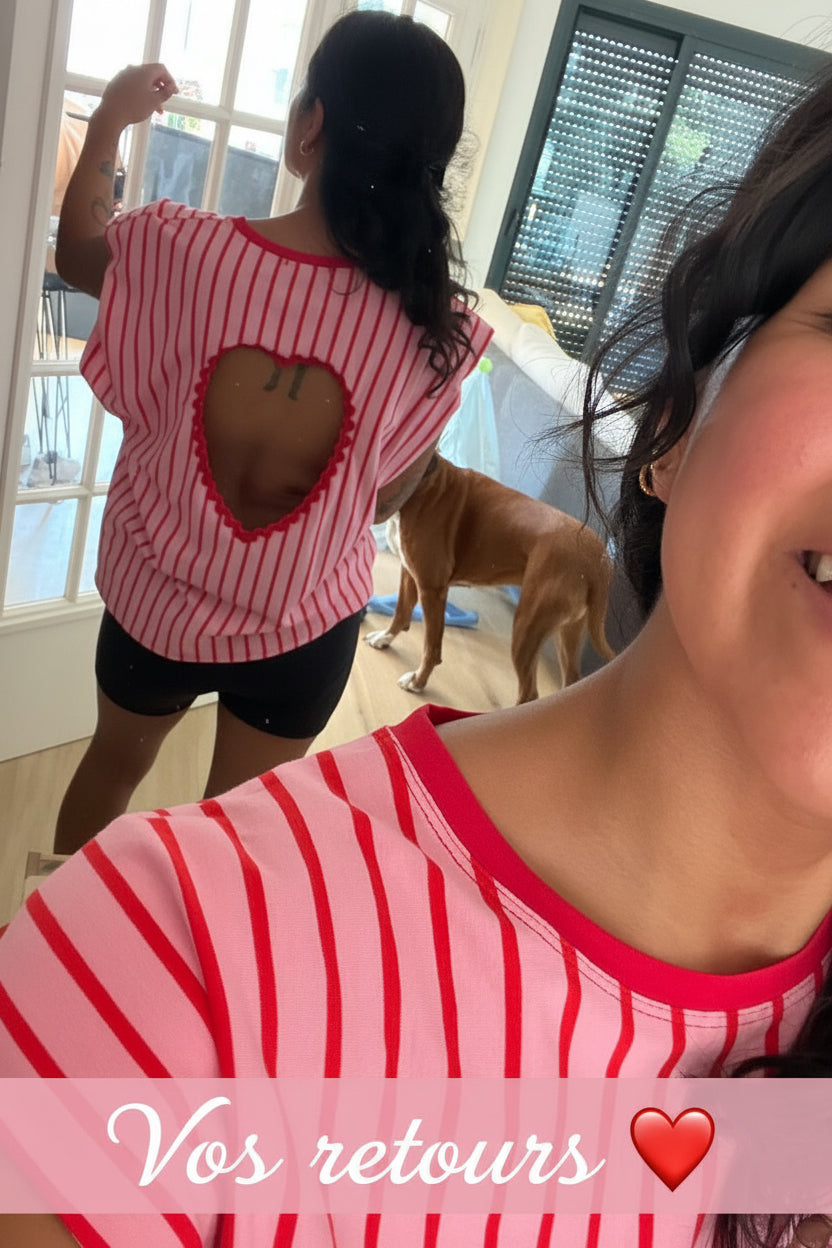 T-shirt épaulette Cœur ❤️ (réassort)